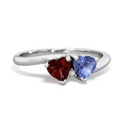 Garnet Sweethearts 14K White Gold ring R5260