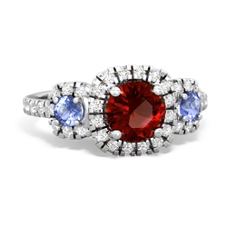 Garnet Regal Halo 14K White Gold ring R5350