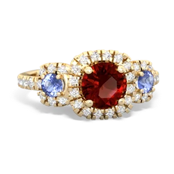 Garnet Regal Halo 14K Yellow Gold ring R5350