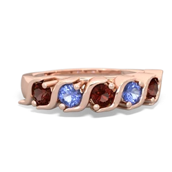 Garnet Anniversary Band 14K Rose Gold ring R2089