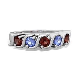 Garnet Anniversary Band 14K White Gold ring R2089