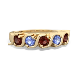 Garnet Anniversary Band 14K Yellow Gold ring R2089