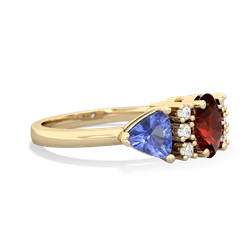 Garnet Antique Style Three Stone 14K Yellow Gold ring R2186