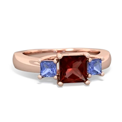 Garnet Three Stone Trellis 14K Rose Gold ring R4015