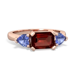 Garnet Three Stone 14K Rose Gold ring R5235