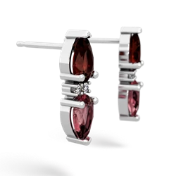 Garnet Bowtie Drop 14K White Gold earrings E0865