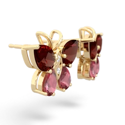 Garnet Butterfly 14K Yellow Gold earrings E2215