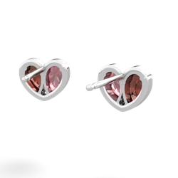 Garnet 'Our Heart' 14K White Gold earrings E5072