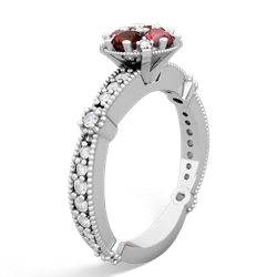 Garnet Sparkling Tiara Cluster 14K White Gold ring R26293RD