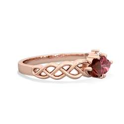 Garnet Heart To Heart Braid 14K Rose Gold ring R5870