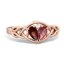 Garnet Celtic Love Knot 14K Rose Gold ring R5420