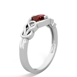 Garnet Celtic Love Knot 14K White Gold ring R5420