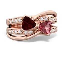 Garnet Bowtie 14K Rose Gold ring R2360