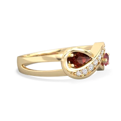 Garnet Diamond Infinity 14K Yellow Gold ring R5390