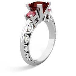 Garnet Eternal Embrace Engagement 14K White Gold ring C2001