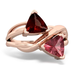 Garnet Split Band Swirl 14K Rose Gold ring R2341