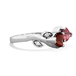 Garnet Floral Elegance 14K White Gold ring R5790