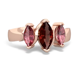 Garnet Three Peeks 14K Rose Gold ring R2433