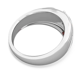 Garnet Men's Streamline 14K White Gold ring R0460