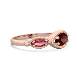 Garnet Milgrain Marquise 14K Rose Gold ring R5700