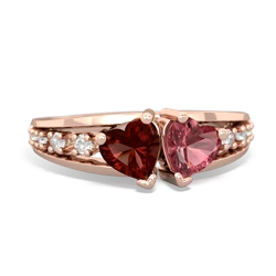 Garnet Heart To Heart 14K Rose Gold ring R3342