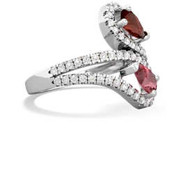 Garnet Diamond Dazzler 14K White Gold ring R3000