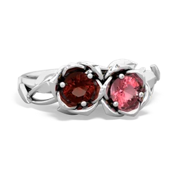 Garnet Rose Garden 14K White Gold ring R5510