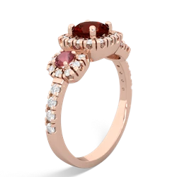 Garnet Regal Halo 14K Rose Gold ring R5350