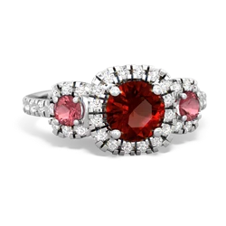 Garnet Regal Halo 14K White Gold ring R5350