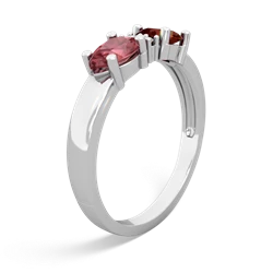 Garnet Pear Bowtie 14K White Gold ring R0865