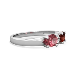 Garnet Pear Bowtie 14K White Gold ring R0865