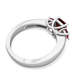 Garnet Three Stone Trellis 14K White Gold ring R4015