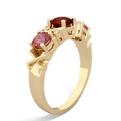 Garnet Hugs And Kisses 14K Yellow Gold ring R5016