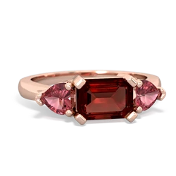 Garnet Three Stone 14K Rose Gold ring R5235