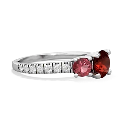 Garnet Pave Trellis 14K White Gold ring R5500