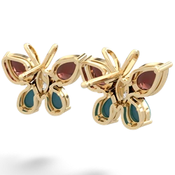 Garnet Butterfly 14K Yellow Gold earrings E2215