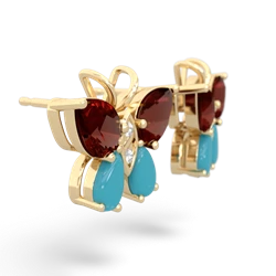 Garnet Butterfly 14K Yellow Gold earrings E2215