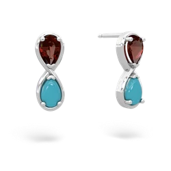 Garnet Infinity 14K White Gold earrings E5050