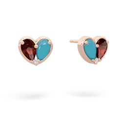 Garnet 'Our Heart' 14K Rose Gold earrings E5072