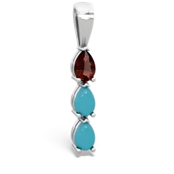 Garnet Dew Drops 14K White Gold pendant P2251