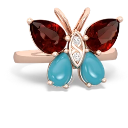 Garnet Butterfly 14K Rose Gold ring R2215