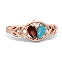 Garnet Celtic Love Knot 14K Rose Gold ring R5420