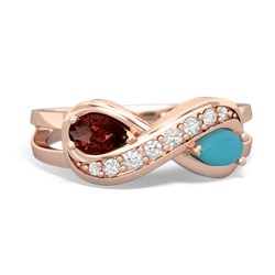 Garnet Diamond Infinity 14K Rose Gold ring R5390