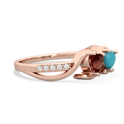 Garnet Side By Side 14K Rose Gold ring R3090