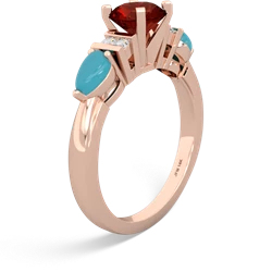 Garnet 6Mm Round Eternal Embrace Engagement 14K Rose Gold ring R2005