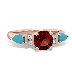 Garnet 6Mm Round Eternal Embrace Engagement 14K Rose Gold ring R2005