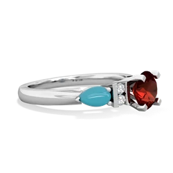 Garnet 6Mm Round Eternal Embrace Engagement 14K White Gold ring R2005