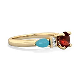 Garnet 6Mm Round Eternal Embrace Engagement 14K Yellow Gold ring R2005