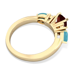 Garnet 6Mm Round Eternal Embrace Engagement 14K Yellow Gold ring R2005