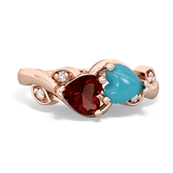 Garnet Floral Elegance 14K Rose Gold ring R5790